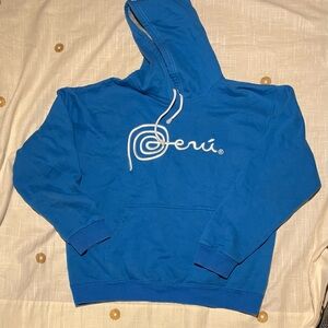 Peru Logo Crewneck Hoodie - Blue Men’s Pullover